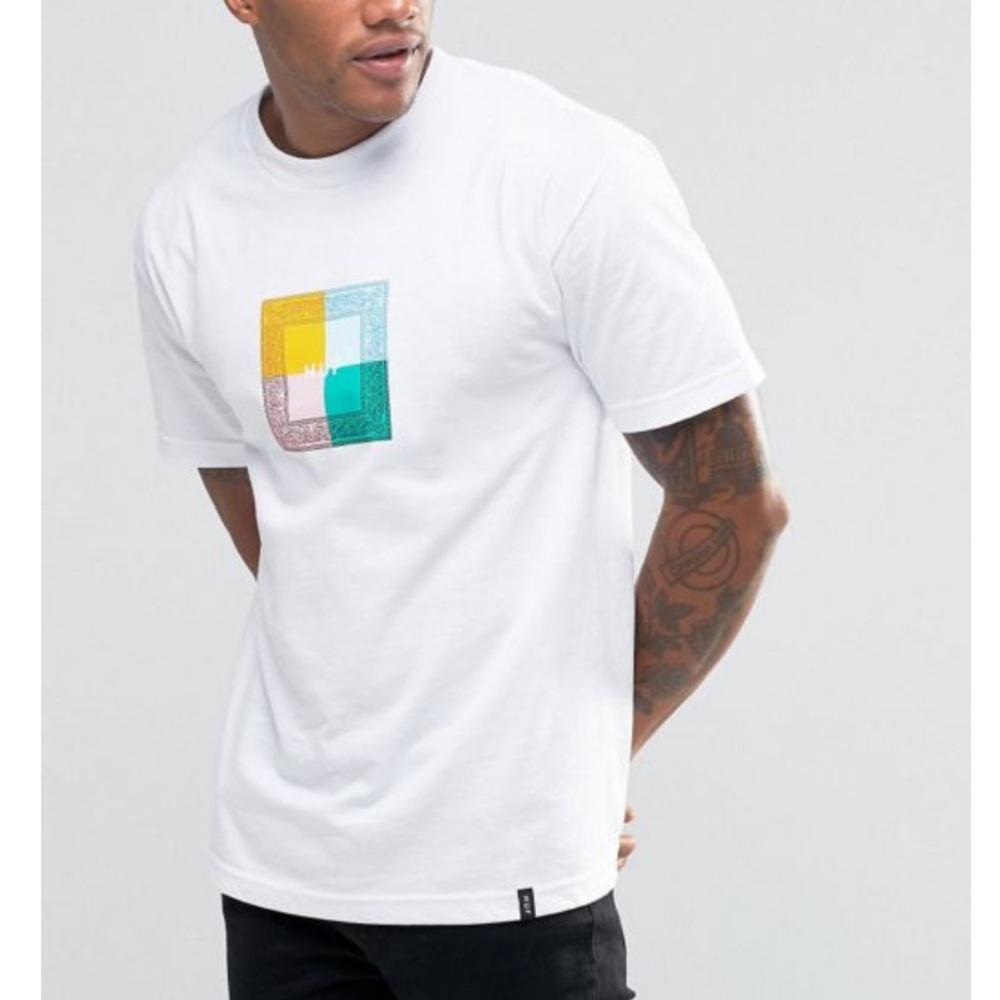 Huf Paisley Box Logo Tee - Men size L